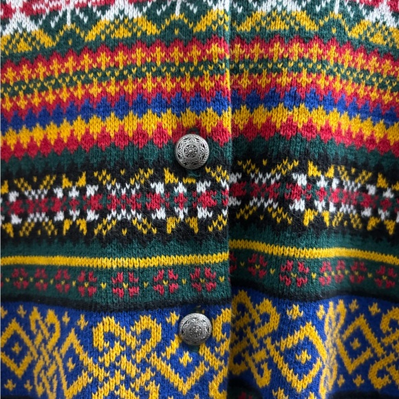 Gap 100% Cotton Colorful Patterned Cardigan Sweater size Small - Picture 4 of 7